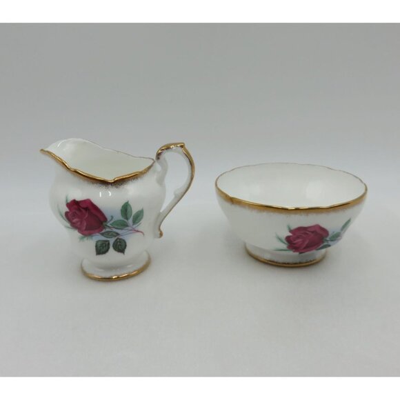Paragon Fine Bone China Creamer and Sugar Bowl Rose Theme Vintage - Picture 3 of 10